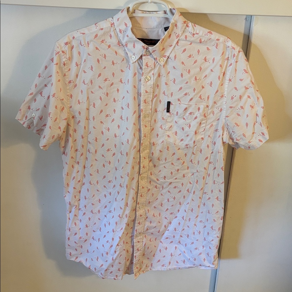 Ben Sherman White and Pink Casual Shirt